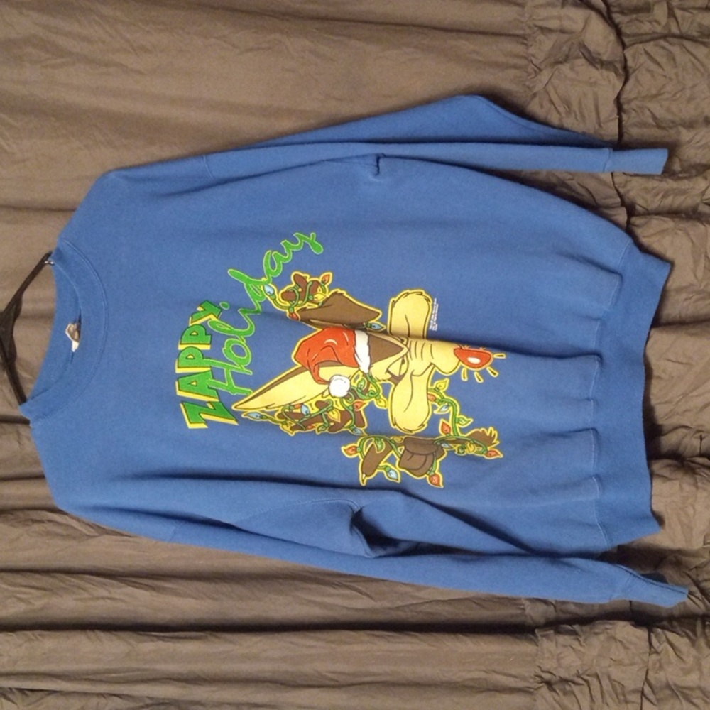 Vintage 1994 Looney Tunes Sweatshirt XL Wile E. Coyote Zappy Holiday Christmas